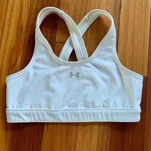 Under Armour White Sports Bra, Size Small (30-32)
